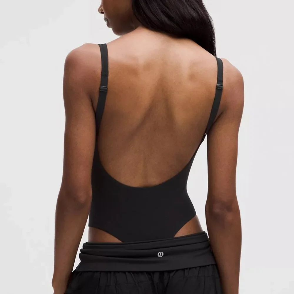 Lululemon Wundermost Nulu Mesh Bodysuit Black Size M New With Tags - Picture 3 of 15